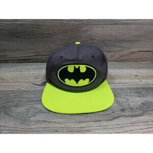Youth OSFM Batman DC Comics Ball Cap Hat SnapBack Flat Bill Gray Green